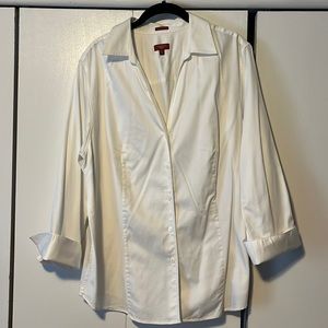 Talbots white blouse with cuff sleeves 16W